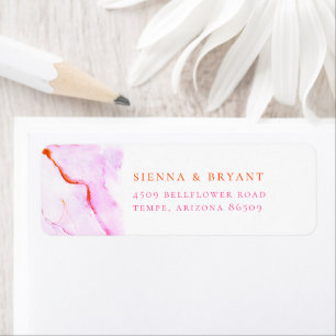 Pink Orange Watercolor Return Address Label