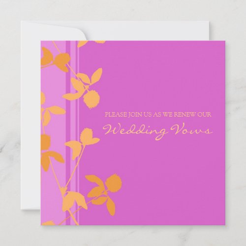 Pink Orange Wedding Vow Renewal Invitations