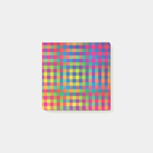 Pink Orange Yellow Checker Patchwork Pattern Post-it Notes