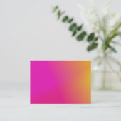 Pink Orange Yellow Ombre Business Card (Standing Front)