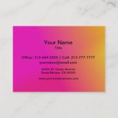 Pink Orange Yellow Ombre Business Card (Back)