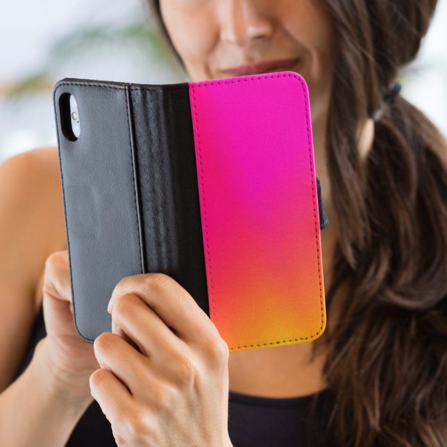 Pink Orange Yellow Ombre iPhone Wallet Case (Creator Uploaded)