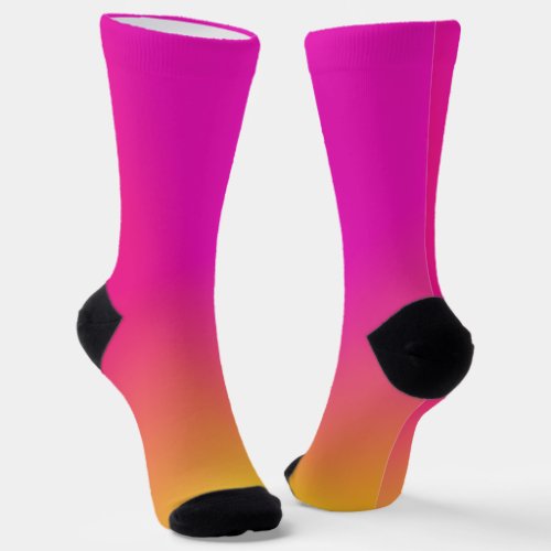 Pink Orange Yellow Ombre Socks