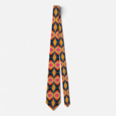 Pink Orange Yellow Retro Funky Abstract Pattern Neck Tie (Front)