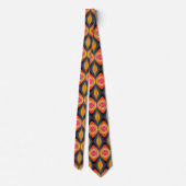 Pink Orange Yellow Retro Funky Abstract Pattern Neck Tie (Back)