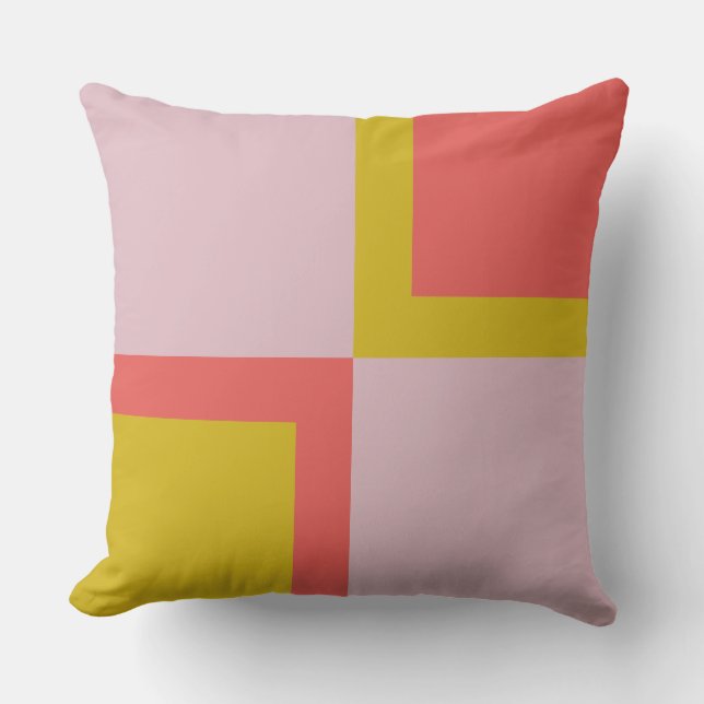 Pink Orange Yellow Throw Pillow (Front)