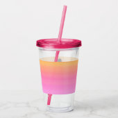 Pink Orange Yoga Sunset Rainbow Acrylic Tumbler (Back)