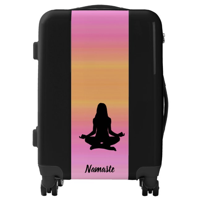 Pink Orange Yoga Sunset Rainbow Luggage