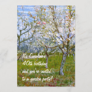 Pink Orchard (F555) Van Gogh Fine Art Invitation