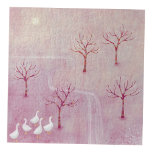 Pink Orchard with Geese Landscape Painting Jigsaw Puzzle<br><div class="desc">A flock of geese in an orchard of apple trees in spring.  A soft dreamy dusty pink landscape painting. Original art by Nic Squirrell.</div>