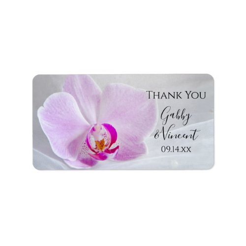 Pink Orchid and Veil Wedding Thank You Favor Tags