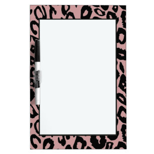 Pink Orchid and White Leopard Print Dry Erase Board