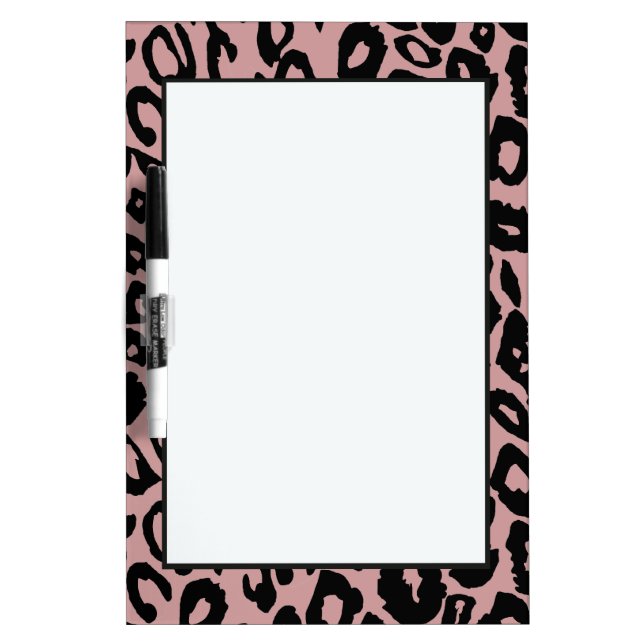 Pink Orchid and White Leopard Print Dry Erase Board (Front)