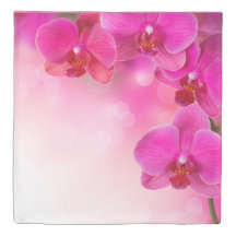 Pink Orchid Blooming Duvet Cover