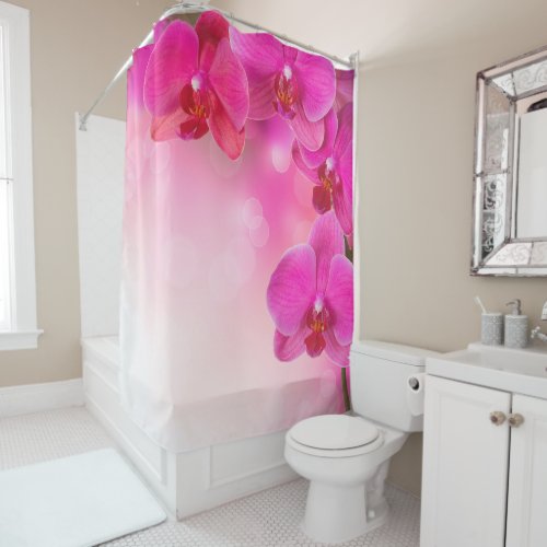 Pink Orchid Blooming Shower Curtain
