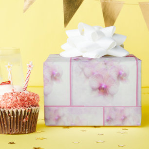 Pink Orchid Blossoms Pattern Wrapping Paper