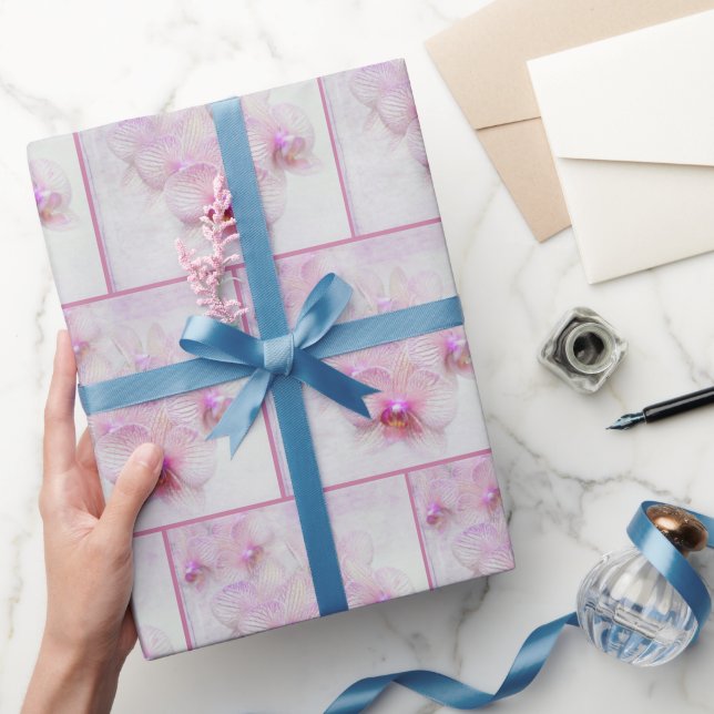 Pink Orchid Blossoms Wrapping Paper (Gifting)