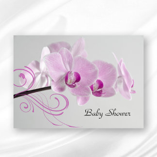 Pink Orchid Elegance Baby Shower Invitation
