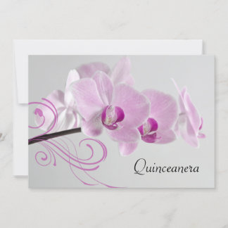 Pink Orchid Elegance Quinceanera Invitation