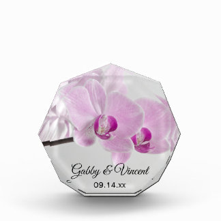 Pink Orchid Elegance Wedding Keepsake Acrylic Award