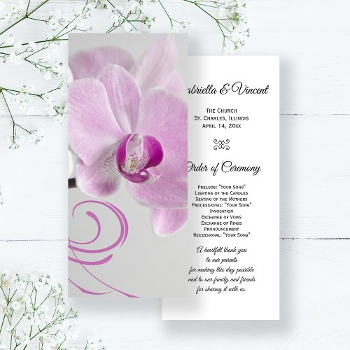 Pink Orchid Elegance Wedding Program