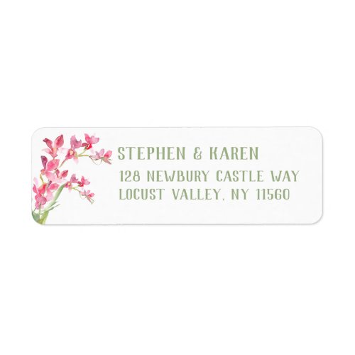 Pink Orchid Elegant Return Address Label