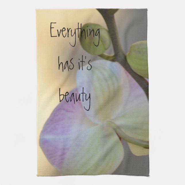 Pink Orchid Expression Kitchen Towel (Vertical)