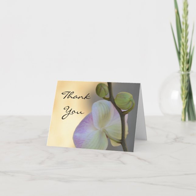 Pink Orchid Expression Thank You Card (Front)