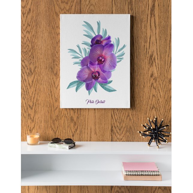 Pink Orchid Floral Canvas Wall Art Poster (Creator Uploaded)