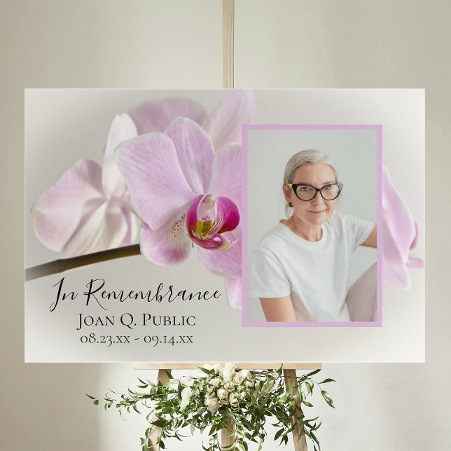 Pink Orchid Flower Celebration of Life Funeral Foam Board (Creator Uploaded)