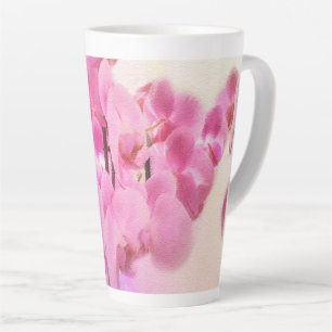 Pink Orchid flower Latte Mug