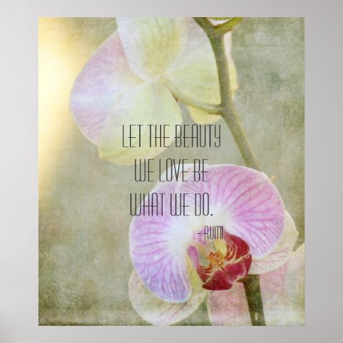 Pink Orchid Flower Poster