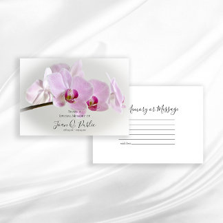 Pink Orchid Flower Share a Memory Funeral Note Card