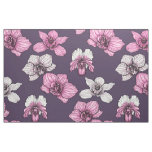 Pink orchid flowers fabric