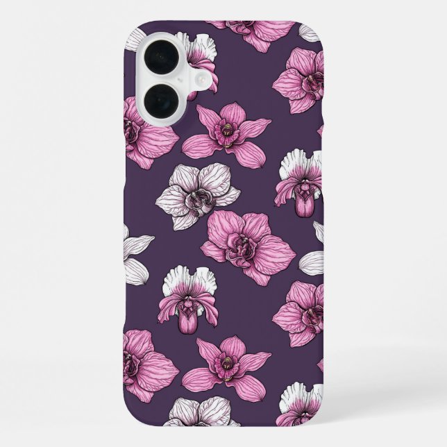 Pink orchid flowers iPhone case (Back)