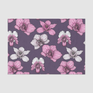 Pink orchid flowers tissue paper