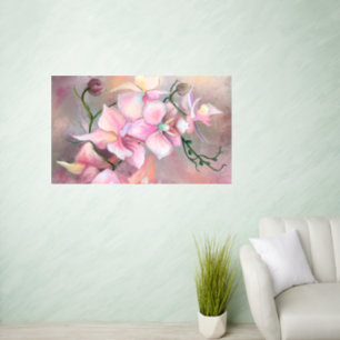 Pink Orchid Flowers Wall Decal