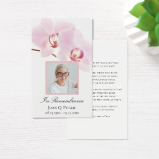 Pink Orchid Flowers White Funeral Memorial Prayer