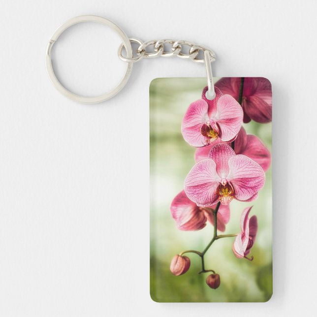 Pink Orchid Keychain (Front)