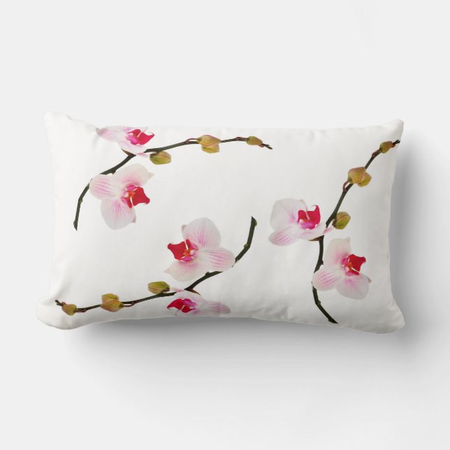 Pink Orchid Lumbar Pillow (Front)