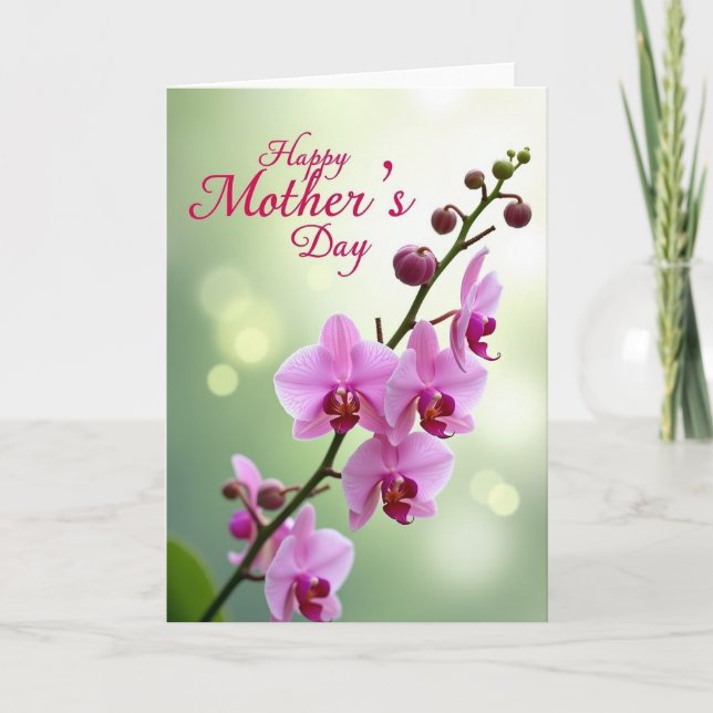Pink Orchid Mothers Day Card (Front)