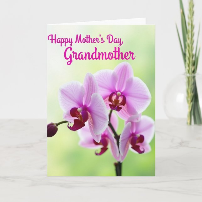 Pink Orchid Mothers Day Love Card (Front)