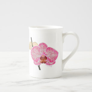 Pink orchid mug