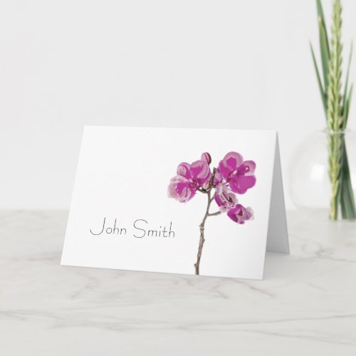 Pink Orchid Name Card