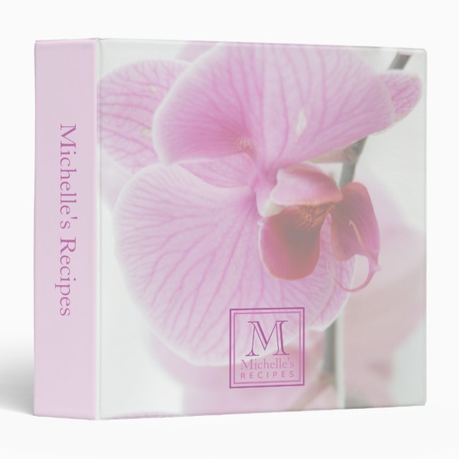 Pink Orchid Photo Monogrammed Recipes
