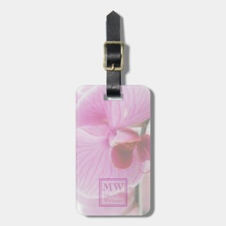 Pink Orchid Photo Personalized Luggage Tag