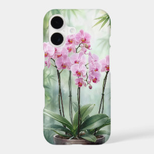 Pink Orchid Plant On Bamboo  iPhone 17 Case