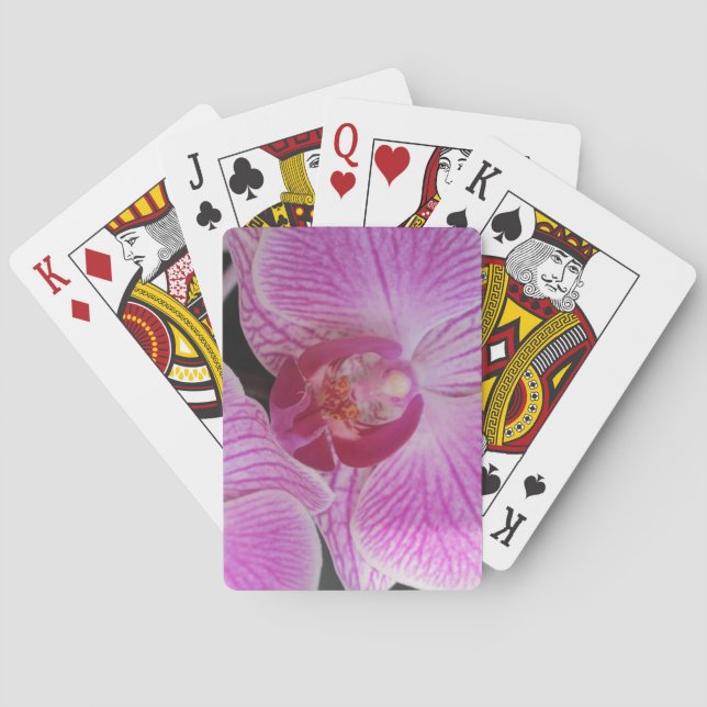 Pink Orchid Playing Cards with Flowers (Back)