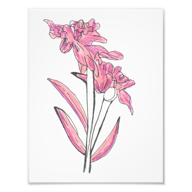 Pink Orchid Print (Front)