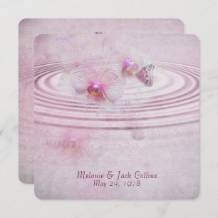 Pink Orchid Ripple Wedding Vow Renewal Invitation